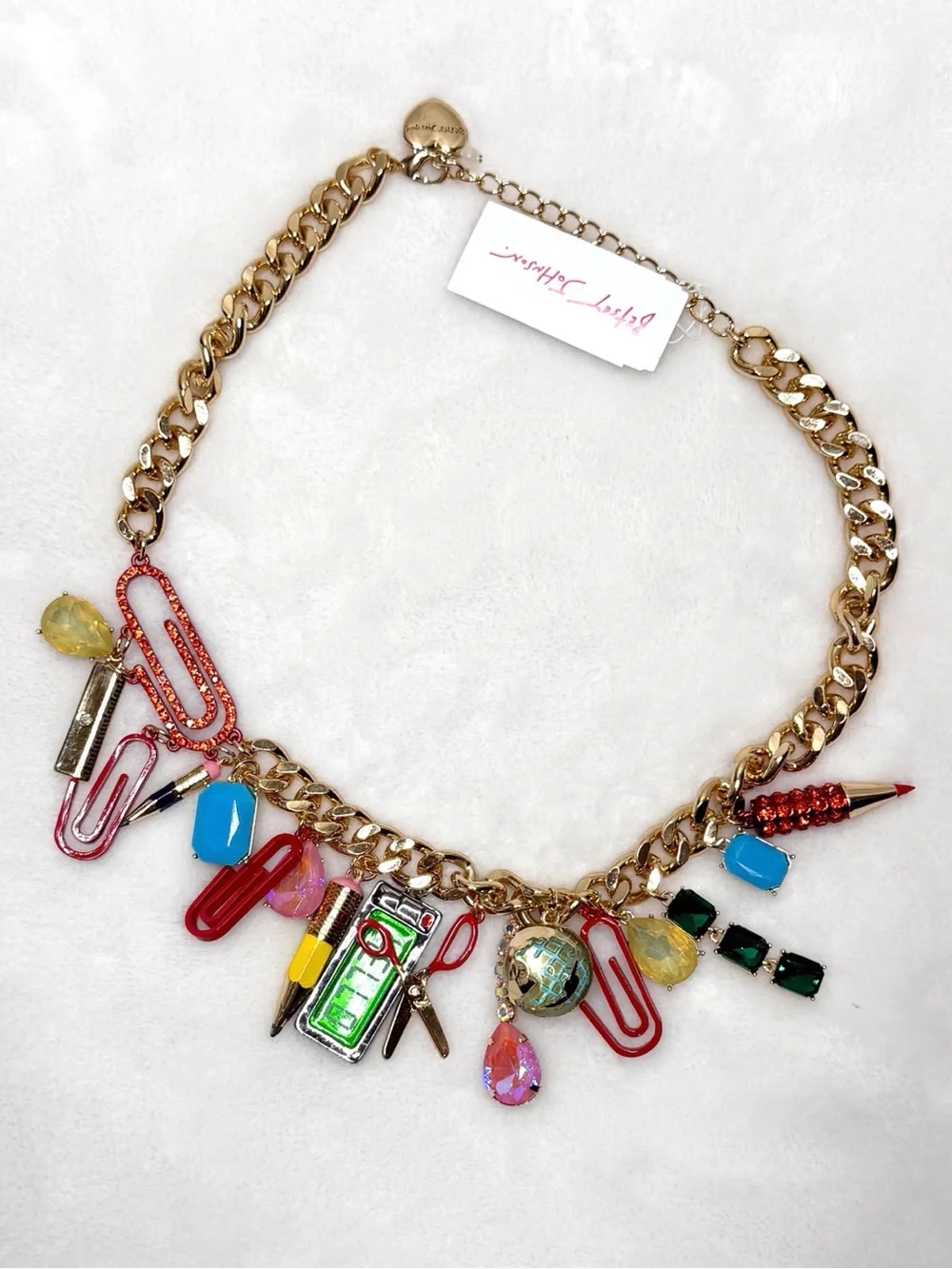 NWT Betsey Johnson Teacher School Supply Charm Necklace